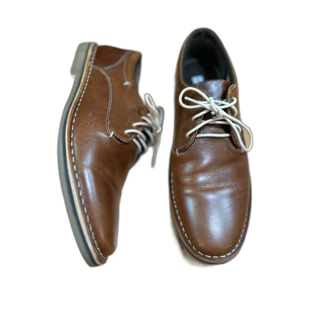Steve Madden Men's Harpoon Leather Oxford, Size 9.5,‎ Wood